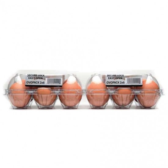 Πλαστικές Θήκες 12 αυγών (2Χ6) κάθε δέμα έχει μέσα 360τεμ.