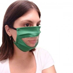 Μάσκα Προστασίας Προσώπου με Διαφάνεια αντί θολωτικό νάιλον Χρώμα Πράσινο Ειδική για Άτομα με Προβλήματα Ακοής min 5 τεμάχια
