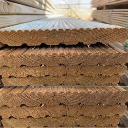 Deck Σανίδες Ξύλινες Διπλής Οψεως Γραμμωτο Εμπότισμού Δάπεδο, Περίφραξη Παχος 2,5εκ Χ Π: 0,145μ X Μ: 2,5μ Τιμή το Τεμάχιο