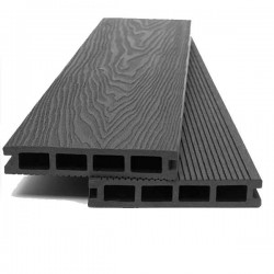 DECK-WPC Δαπέδου Νέας Γενιάς με 3D Νερά Dark GREY 8050 Πάχος 2,50cm x Πλάτος 14,60cm x Μήκος 3,60m Τιμή ανά Τεμάχιο