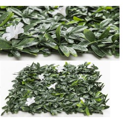 Συνθετικό Διακοσμητικό Πάνελ  Πυκνή Φυλλωσιά Τρισδιάστατη όψη Πράσινο ΛΕΥΚΟ πλακίδιο 0,50μ Χ0,50 μ 