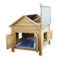 Κοτέτσι για κότες γαλοπούλος & κουνέλια, ξύλινο, με δάπεδο από γαλβανισμένη λαμαρίνα, για 5-6 κότες