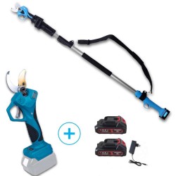 Pruning Shears with 40mm Cutting Width WITH 2.1m Hacksaw with 2 Batteries and a Free Blade