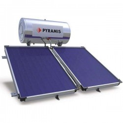 Ηλιακός Θερμοσίφωνας Pyramis 200lt με Επιλεκτικούς Συλλέκτες 4m² Glass Διπλής Ενέργειας