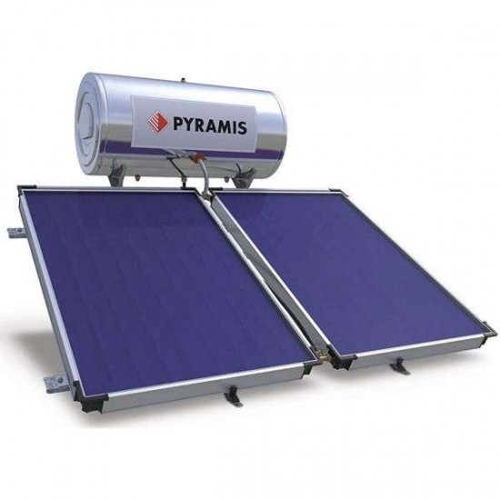 Ηλιακός Θερμοσίφωνας Pyramis 160lt με Επιλεκτικούς Συλλέκτες 3m² Glass Διπλής Ενέργειας