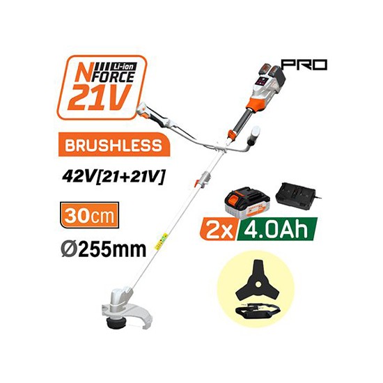 NAKAYAMA Pro EC4611X44 Θαμνοκοπτικό Brushless Μπαταρίας 42V (21+21),Li-Ion,2x4Ah,30cm Μεσινέζα