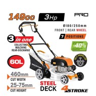 NAKAYAMA - PM5465 Χλοοκοπτική Βενζίνης Αυτοκινούμενη,149cc, Πλάτος Κοπής 46cm, Κάδος 60L