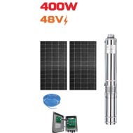 Ηλιακή Αντλία Νερού NAKAYAMA Pro NP2220 48V 400W (0.55Hp) – Πλήρες Σετ με 2 Φωτοβολταϊκά Πάνελ 700W