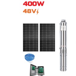 Ηλιακή Αντλία Νερού NAKAYAMA Pro NP2220 48V 400W (0.55Hp) – Πλήρες Σετ με 2 Φωτοβολταϊκά Πάνελ 700W