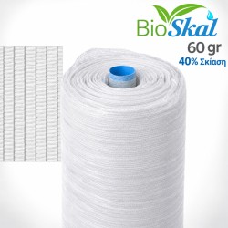 Δίχτυ Σκαλωσιάς BioSkaL Λευκό Πετονιάς monofilament 60 γραμ 40% Σκίαση 2,3Χ100