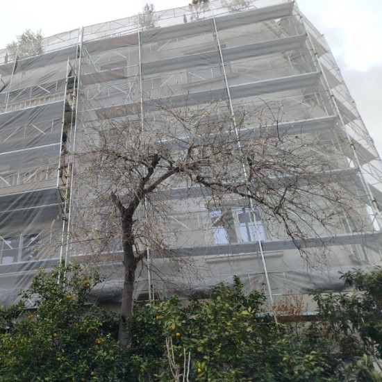 Δίχτυ Προστασίας Σκαλωσιάς BioSkaL Γκρι 80 γραμ Πετονιάς Monofilament ρολό 3Χ100