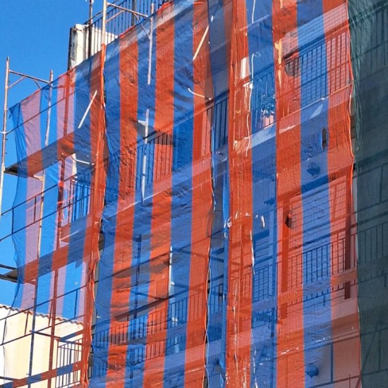 Δίχτυ Προστασίας Σκαλωσιάς BioSkaL Πορτοκαλί Μπλέ 75 γραμ Πετονιάς monofilament ρολό 3Χ100