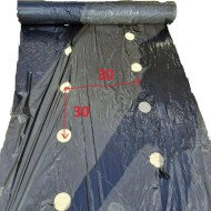 Φύλλο Εδαφοκάλυψης 50gr Μαύρο με Έτοιμες Τρύπες ANA 30εκ τρύπα Φ50 τρύπα 1.1m X 500m για Μαρούλι Φασόλια Αρακάς