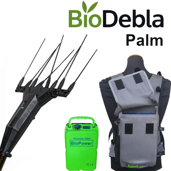 Πακέτο Ελαιοραβδιστικό BioDebla Palm με Μπαταρία Πλάτης 45Ah με Χτενάκια Ανθρακονήματος με Κοντάρι από Ανθρακόνημα 2,80μ με Ρυθμιστή