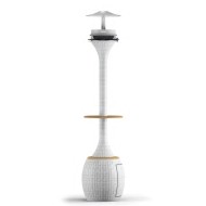Μανιτάρι Σύστημα Υδρονέφωσης Aurora 60 Bar Λευκό Rattan με LED Φωτισμό για Σύνδεση με Παροχή Νερού