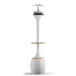 Μανιτάρι Σύστημα Υδρονέφωσης Aurora 60 Bar Λευκό Rattan με LED Φωτισμό για Σύνδεση με Παροχή Νερού