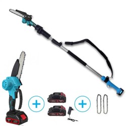 Σετ Αλυσοπρίονο Μπαταρίας Λάμα 15cm & Τηλεσκοπικό Κοντάρι 2,1μ 2 Μπαταρίες 6Ah 1000 Watt Brushless 4 Αλυσίδες Με Αυτόματη Λίπανση Αλυσίδας Σετ Αλυσοπρίονο Μπαταρίας Λάμα 15cm & Τηλεσκοπικό Κοντάρι 2,1μ 2 Μπαταρίες 6Ah 1000 Watt Brushless 4 Αλυσίδες Με Αυτόματη Λίπανση Αλυσίδας