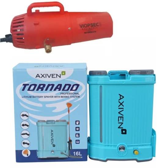 Ψεκαστήρας Μπαταρίας PRO ΛΙΘΙΟΥ 16 Lit, 12V-12Am, ΤΑΥΤΟΧΡΟΝΗΣ ΑΝΑΔΕΥΣΗΣ TORNADO Κατάλληλος και για Χαλκό, Ασβέστη με Εκτοξευτήρας Scirocco Blower Οριζόντιας Απόστασης 6μ, Κατακόρυφης 3μ, ΚΟΚΚΙΝΟΣ