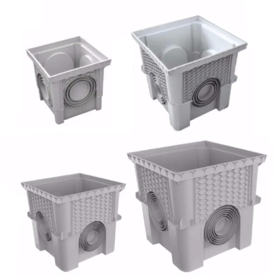 Εξυπνο Φρεάτιο Κωνικό Πλαστικό Καλωδίων, Αποχέτευσης, Υδροσυλλογής σε Γκρι Χρώμα σε Διαστάση 550Χ550