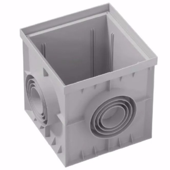 Φρεάτιο σε Σχήμα Κύβου Πλαστικό Καλωδίων, Αποχέτευσης, Υδροσυλλογής σε Γκρι Χρώμα σε Διαστάση 200Χ200