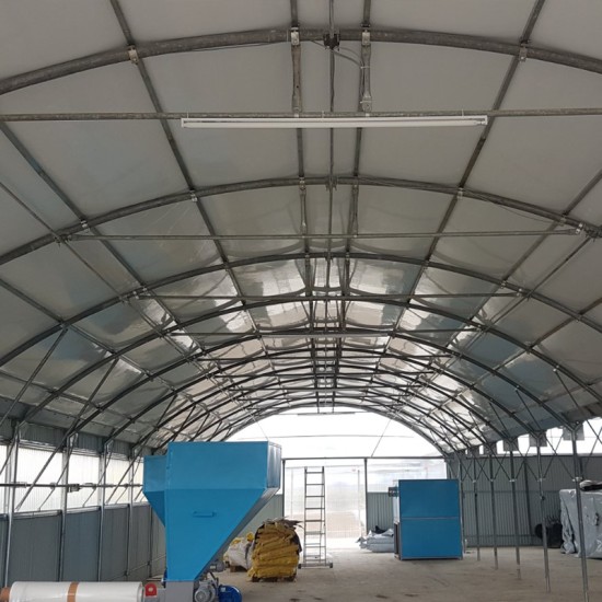 Αποθήκη 8Χ30 Σωληνωτός Σκελετός με Οροφή Α/Μ Νάιλον & Πετροβαμβακα Πλευρικά Πολυεστερικό Κυματοειδές (Τιμή με Εγκατάσταση)