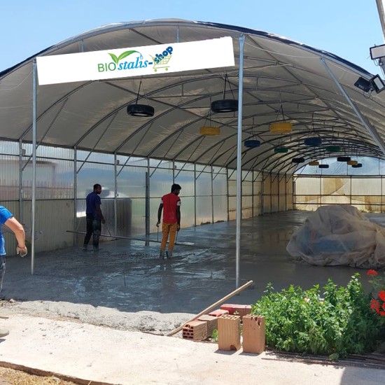 Αποθήκη 8Χ30 Σωληνωτός Σκελετός με Οροφή Α/Μ Νάιλον & Πετροβαμβακα Πλευρικά Πολυεστερικό Κυματοειδές (Τιμή με Εγκατάσταση)