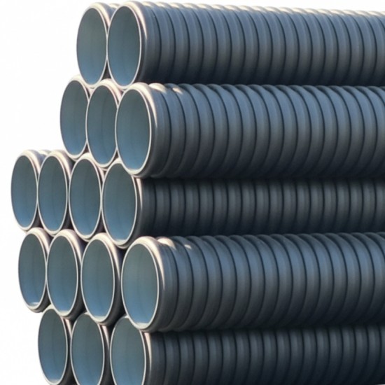 Σωλήνας Αποστράγγισης Φ400 SN8 Διπλού Τοιχώματος 6 μέτρων - 360 Μοιρών
