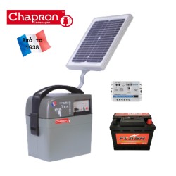 Πλήρες Βαλιτσάκι Ηλεκτρικής Περίφραξης Chapron1,9J 8200V + Φ/Β + Μπαταρία,  Κάλυψη έως 15χλμ, για Αγελάδες, Κατσίκες, Πρόβατα, και Άλογα