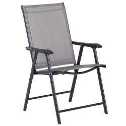 BORMANN BSP1152 Καρέκλα Εξ. Χώρου Πτυσσόμενες Μεταλλική,2x1 Textilene, 75x58x91cm, Γκρι BSP1152 BORMANN