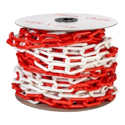 Πλαστική Αλυσίδα Σήμανσης και Οριοθέτησης Ερυθρόλευκη 8mm (Ρολό 25 Μέτρων)