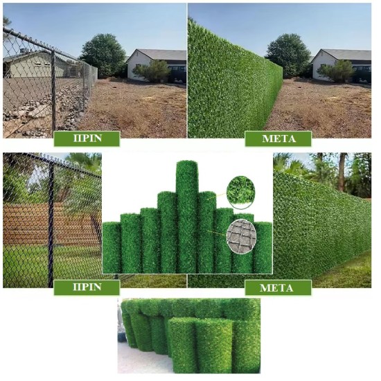 Φράχτης Περίφραξης με Γαλβανιζέ Πλέγμα και Συνθετικό Γκαζόν Διάστασης 1,8μ Χ 10μ