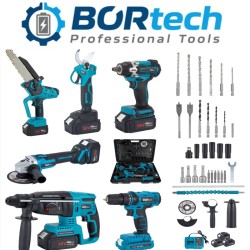 BORTECH Σετ Εργαλείων 6 σε 1 σε Κασετίνα Μπουλονόκλειδο, Τροχός 125mm, Κρουστικό, Σκαπτικό, Αλυσοπρίονο & Ψαλίδι Κλαδέματος (3 Μπαταρίες 36V 6Ah) BORTECH Σετ Εργαλείων 6 σε 1 σε Κασετίνα Μπουλονόκλειδο, Τροχός 125mm, Κρουστικό, Σκαπτικό, Αλυσοπρίονο & Ψαλίδι Κλαδέματος (3 Μπαταρίες 36V 6Ah)