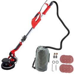 Τριβείο Τοίχου Γυψοσανίδας 850W με LED, Τηλεσκοπικό, Ρυθμιζόμενη Ταχύτητα & Σάκο Συλλογής Σκόνης