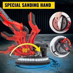 Τριβείο Τοίχου Γυψοσανίδας 850W με LED, Τηλεσκοπικό, Ρυθμιζόμενη Ταχύτητα & Σάκο Συλλογής Σκόνης