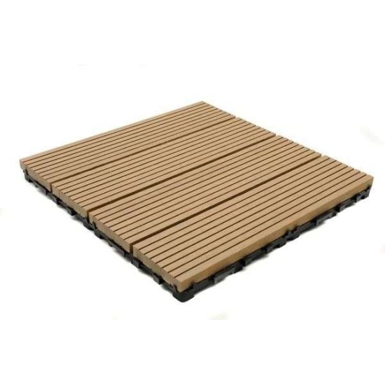 DECK-WPC Πλακάκι Δαπέδου OAK NAT Πάχος 1,20cm x Πλάτος 30cm x Μήκος 30cm Τιμή ανά Τεμάχιο