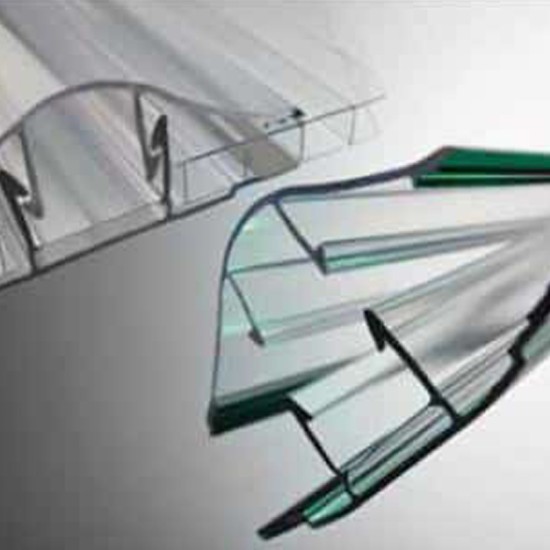 Προφίλ τύπου Η Διαιρούμενο Πλαστικό Μήκους 300cm για Πάχος Πολυκαρβονικών 16mm