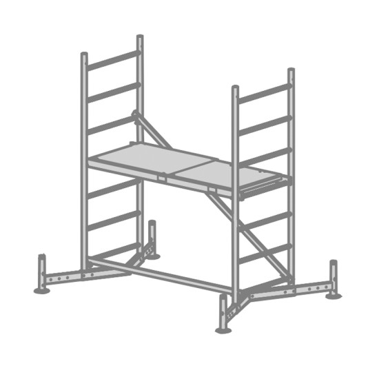 Σκαλωσιά Αλουμινίου AS300 Πλατφόρμα 1,5μΧ0,6μ Μέγιστο Υψος Πλατφόρμας 1μ