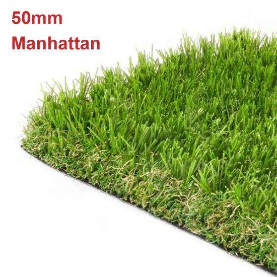 Συνθετικός Χλοοτάπητας 50mm Manhattan Ολλανδίας Ανοιχτόχρωμο με Σκληρή Ινα με UV 7 χρόνια εγγύηση 4μ πλάτος (Τιμή για Κομμάτι)