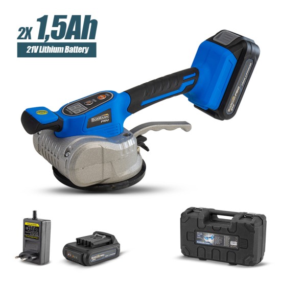 BORMANN Pro BCD3200 Βεντούζα Δονητής Πλακιδίων 21V,2X1,5Ah 128mm με Βαλίτσα