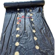 Φύλλο Εδαφοκάλυψης 30gr Μαύρο με Έτοιμες Τρύπες AΝΑ 18 εκ τρυπα-τρυπα  40 εκ Ζικ Ζακ  1.2m X 500m για Φρέκο Κρεμμύδι Ξερό Κρεμμύδι  Σκόρδο Καρότο