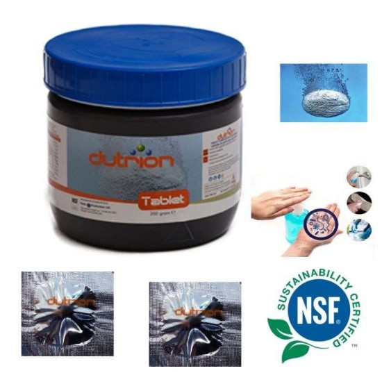 Διοξειδίου του Χλωρίου Dutrion Ταμπλέτες  Βιοκτόνο Απολύμανσης Επιφανειών, Χεριών, Νερού 1 gr 