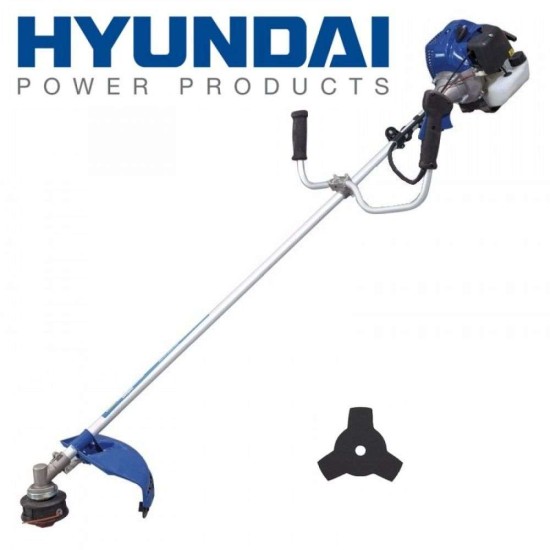 HYUNDAI HBC 522 Θαμνοκοπτικό  δίχρονο 52cc 2HP διπλή περιστρεφόμενη χειρολαβή δίσκο και ημιαυτόματη και διπλή τιράντα
