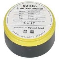 Φυσίγγια, για το πιστόλι σφαγείου 'BLITZ'  Κίτρινα,  (9 x 17 mm) για Άλογα και Αγελάδες