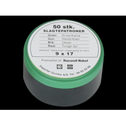 Φυσίγγια, για το πιστόλι σφαγείου 'BLITZ' Πράσινα ,  (9 x 17 mm) για Αιγοπρόβατα, Χοίρους και Μοσχάρια