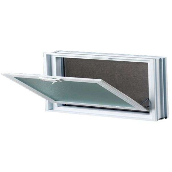 Παράθυρο Βινυλίου Αντί 2 Υαλότουβλων με Εξωτερική Διάσταση: 38,4×18,9cm Αμερικάνικης Κατασκευής