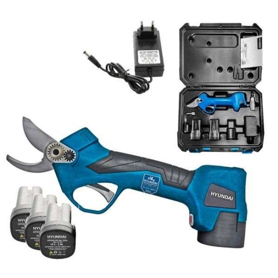 Κλαδευτικό Ψαλίδι Μπαταρίας HYUNDAI HSB 2520 PRO 25mm Κοπή με 3 Μπαταρίες