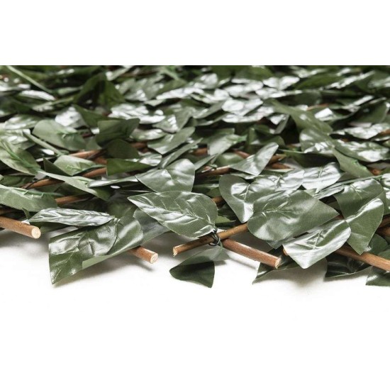 Συνθετική φυλλωσιά Διακοσμητική Πτυσσόμενη Πράσινη σαν Φυσική, πλεγμένη σε Ξύλινο πτυσσόμενο καφασωτό 1μ Χ2 μ 