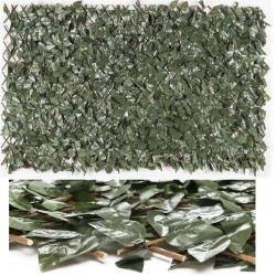 Συνθετική φυλλωσιά Διακοσμητική Πτυσσόμενη Πράσινη σαν Φυσική, πλεγμένη σε Ξύλινο πτυσσόμενο καφασωτό 1μ Χ2 μ 