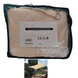 Αντηλιακό Δίχτυ Σκίασης Μπέζ της Αμμου με Κρίκους στις 4 πλευρές 135 γρ 3μ Χ4 μ 