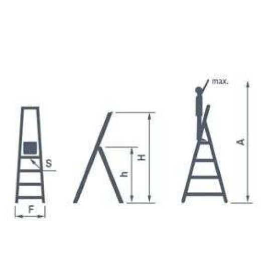 Σκάλα Αλουμινίου Επαγγελματική Steady 4+1 Σκαλοπάτια Υψος 1,73 μέτρα